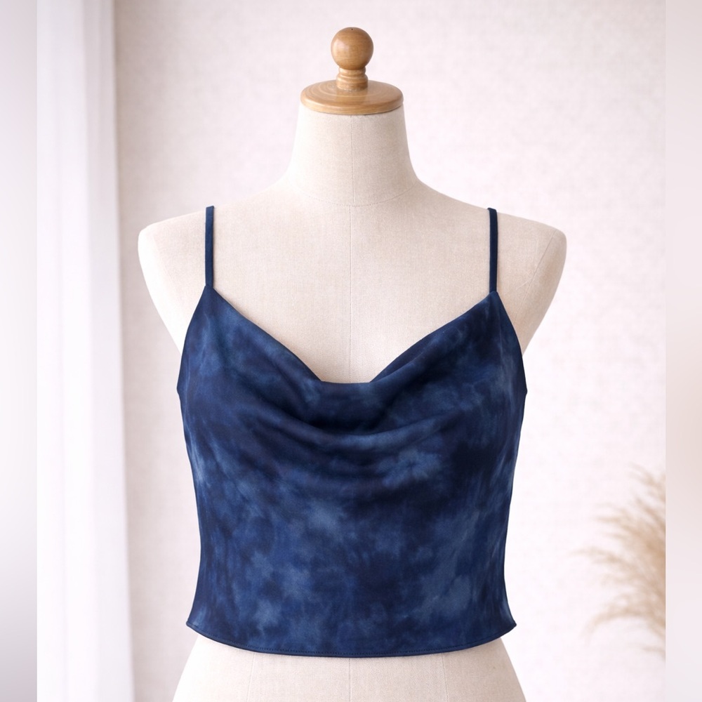 Cowl Neck Navy Women's Top